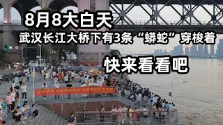 8月8大白天，武汉长江大桥下有3条“蟒蛇”穿梭着，这是咋回事？