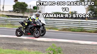 KTM RC 390 Vs Yamaha R3 Test on Race Track In Malayalam | What happens on a race track VLOG