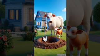 Cow and her baby planted marigold tree 🌷| A lovely story of a cow and her baby #shorts #ai #animals