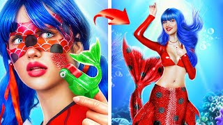 Extreme Makeover From Ladybug to Mermaid! Miraculous Ladybug in Real Life!