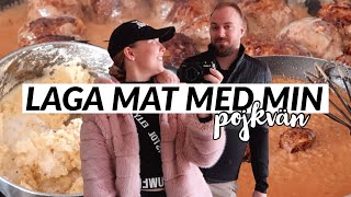 LAGA MAT MED MIN POJKVÄN | köttbullar i gräddsås med potatismos, rårörda lingon \u0026 pressgurka