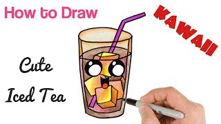 How to Draw Iced Tea Drink Cute and Easy