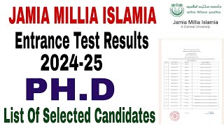 phd entrance exam 2023 jamia millia islamia