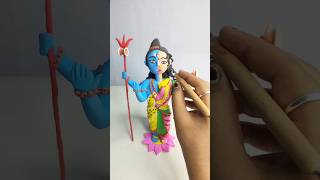 DIY clay Shiv Parvati Ardhnarishwar Idol #shorts