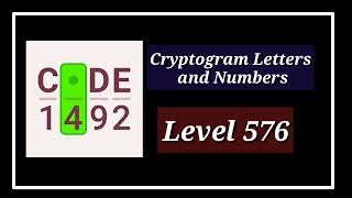 Cryptogram Level 576 Letters and Numbers