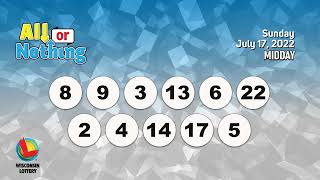 Wisconsin Lottery Midday Draw 07/17/2022