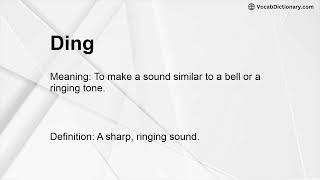 Ding Meaning