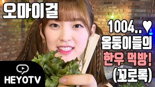 [오마이걸] 한우 먹방...제대로 쌈 싸먹었어요! @해요TV 20180405