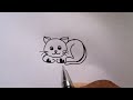 how to draw a cat for beginners cat drawing step by step