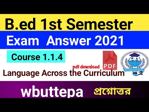 Wbuttepa B.ed 1st Semester Exam 2021 Question & Answer Pdf Download ...