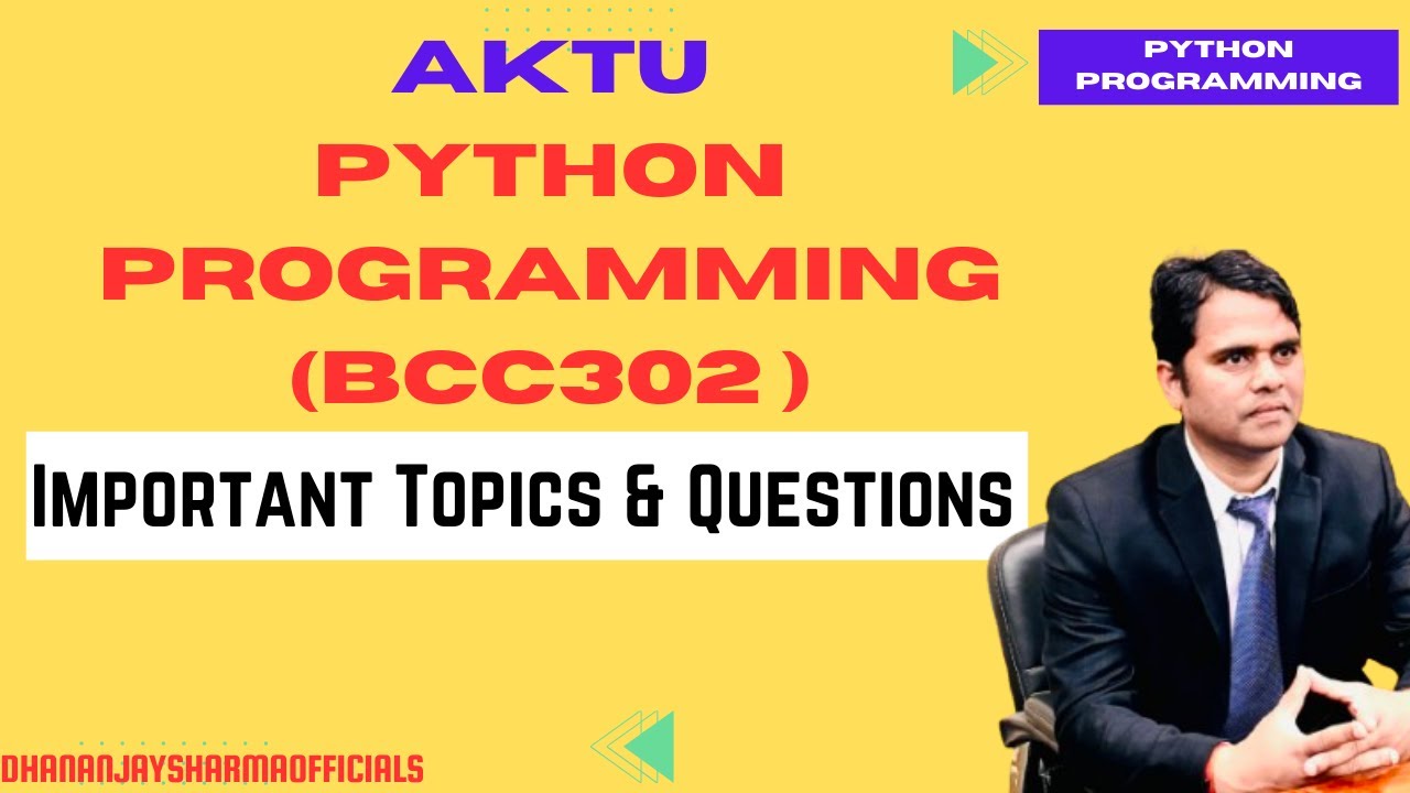 Aktu Python Programming Bcc302 Important Topics Questions Youtube