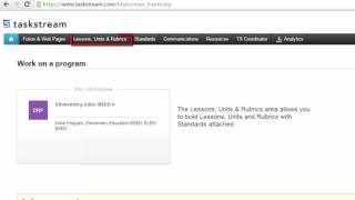 Taskstream Main Screen
