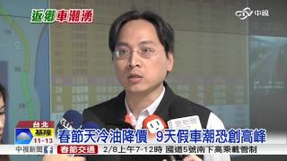 春節天冷油降價  9天假車潮恐創高峰│中視新聞 20160205