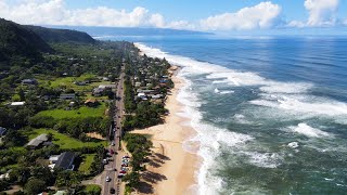 ハワイ空中散歩～サンセットビーチ～　空からハワイを楽しもう！   ノースショアの人気観光＆サーフスポット　サンセットビーチ