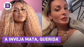 Andressa Urach chama Cariúcha de invejosa: 'Quem não tem pecado atire a 1ª pedra'