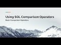 SQL Basic Comparison Operators Tutorial