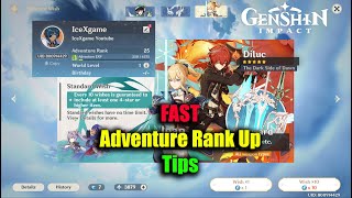 Genshin Impact Fast Adventure Rank Up Tips