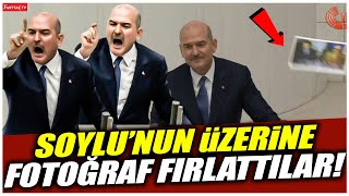 Süleyman Soylu'nun üzerine fotoğraf fırlattılar! TBMM karıştı!