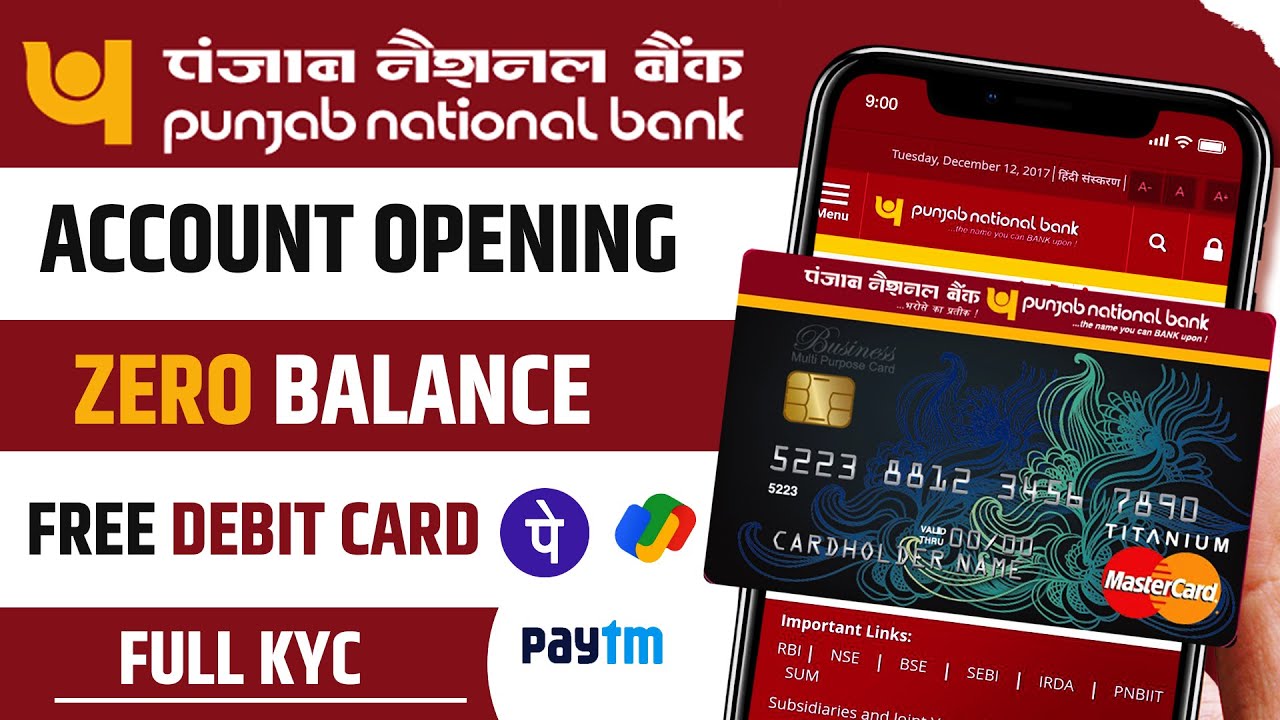 PNB Zero Balance Account Opening Online | Punjab National Bank Me ...