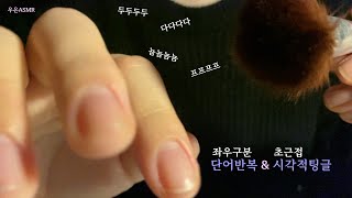 [단어반복 ASMR] 속삭이는 단어반복과 브러쉬를 이용한 시각적 팅글