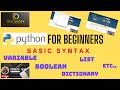 Basic Python Syntax  For Beginners