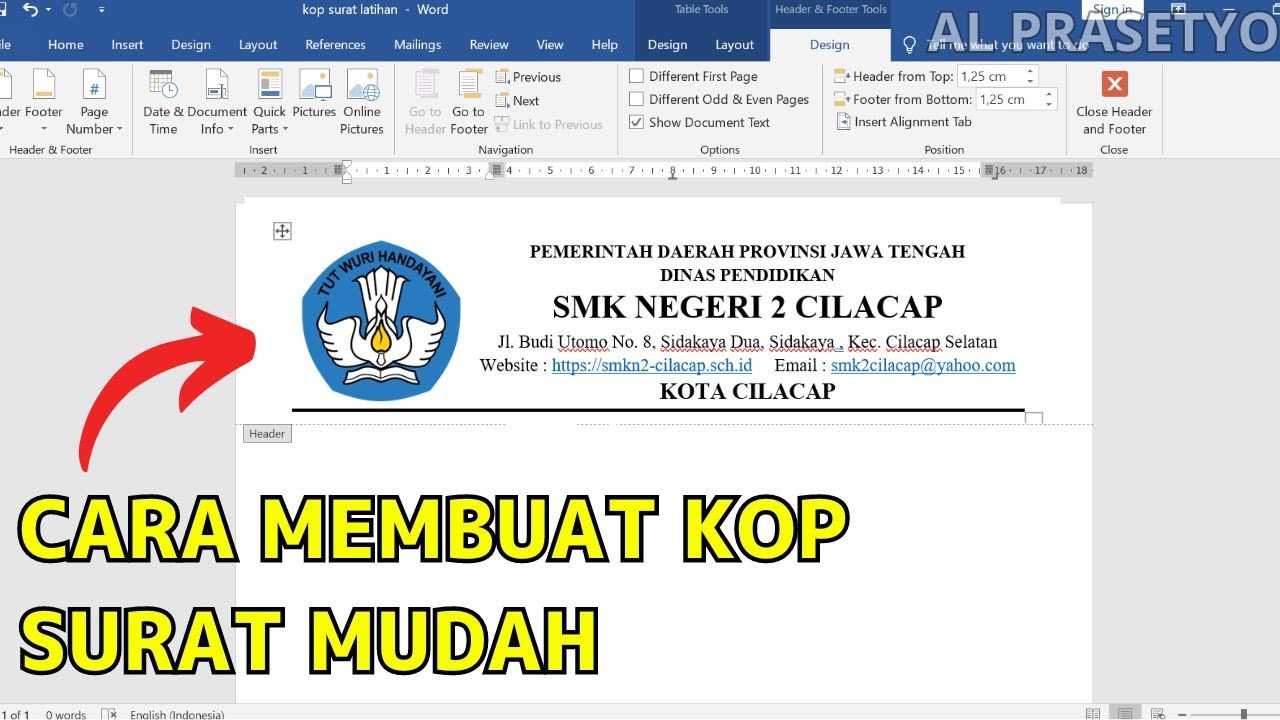 Cara Membuat Kop Surat Di Microsoft Word Dengan Mudah Untuk Sekolah ...