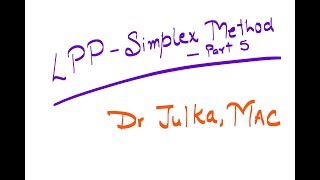 LPP 9 Simplex Method Part 5