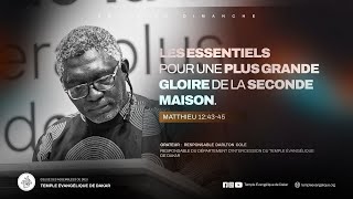 L’ESSENTIEL POUR UNE PLUS GRANDE GLOIRE DE LA SECONDE MAISON || ORATEUR : RESPONSABLE DARLTON COLE