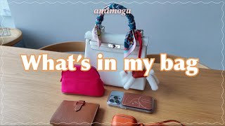 【カバンの中身】Hermes Kelly 25 | べアンコンパクト | ポーチ | AirPods | what’s in my bag