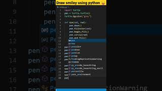 How to draw smiley using python turtle graphics || #shorts #programming
