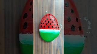 Watermelon 🍉 painting on stone #art #painting #shorts #viral #trending