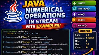 Java Streams Numerical Operations | sum, average, min, max, reduce Explained with Examples