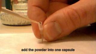 1) loading powder in capsule