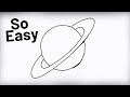 How to Draw Saturn | Very Easy Planet Drawing - Easy Drawings