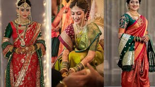 Maharashtrian bridal Saree designs -  Marathi bridal Saree Draping and lookbook With Dupatta