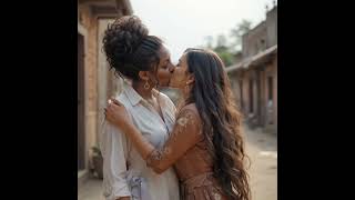 Passionate Kiss  Two Girlfriends Embrace in the Streets of India #love #kiss #lesbian #india