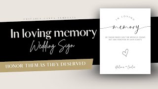 Elegant In Loving Memory Wedding Sign | Printable Tribute Template for Honoring Loved Ones