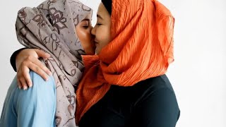 Young Muslim lesbian Women sweet kisses | Lesbian Kissing Video