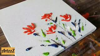 Poppies # Red # Simple Floral # Abstract Painting Demonstration