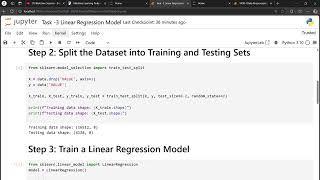 TechnoHacks EduTech | Task -3 Linear Regression Model | Machine Learning Internship |