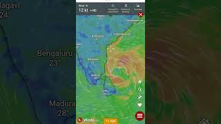 Fengal cyclone near Tamilnadu 46kms speed landmark at Marakanam