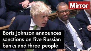 Boris Johnson announces UK sanctions against Russia