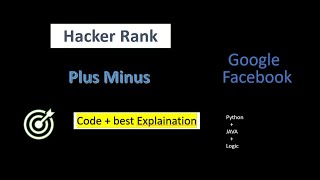 Plus Minus | HackerRank | Solution | best explanation + python