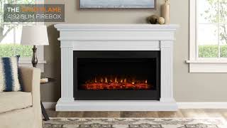 Real Flame Beau Landscape Electric Fireplace in White - 8080E-W