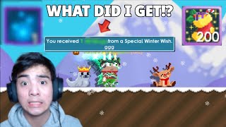 Opening 200 SPECIAL WINTER WISH + I GOT RIFT WINGS + !?!??! OMG!! - Growtopia