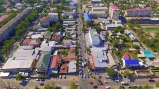 Flying over Kaskelen. Almaty suburb