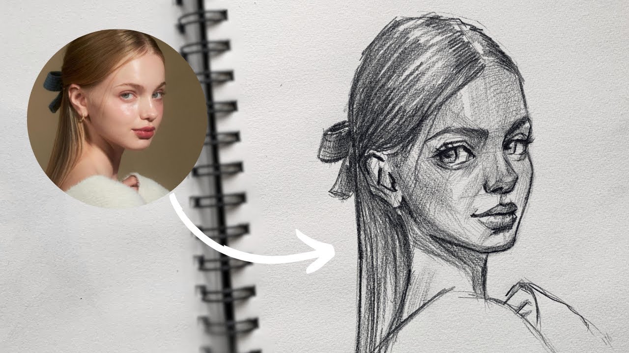 Real Time Step By Step Portrait Sketch Tutorial Youtube