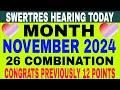 3D LOTTO SWERTRES HEARING MONTH OF NOVEMBER 1-30,2024 CONGRATS SA SEPTEMBER HEARING..