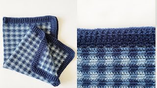 Crochet Mini Check Gingham Blanket