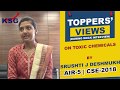 Srushti J Deshmukh, AIR 5 CSE 18, Toxic Chemicals, Toppers' Views, KSG India